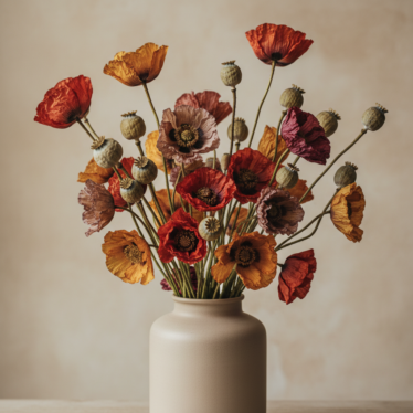 mixed dried poppy flowers