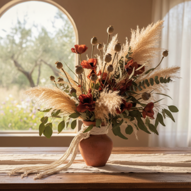 Bohemian Dried Poppy Bouquet