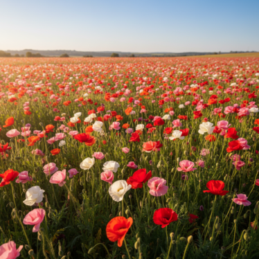 mixed poppy flowers
