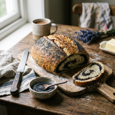 Poppy seed bread showing how to use papaver seeds in baking.