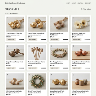 Range of premium dried poppy pods available to buy at PrimiumPoppyPods.com.