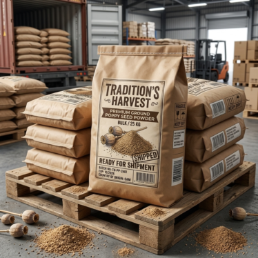 wholesale poppy pods powder in sealed bulk packaging from Premium Poppy Pods