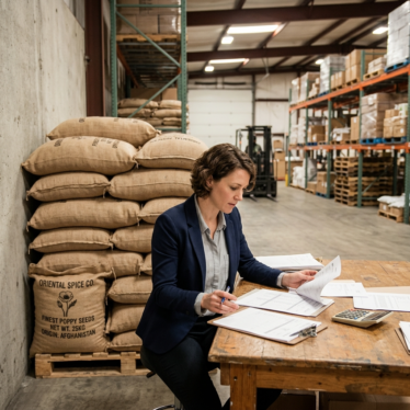 ulk poppy seed buyer reviewing certification documents and packaging specifications.