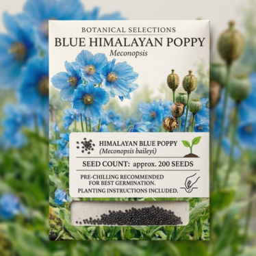 Premium blue poppy seed packaging for online purchase