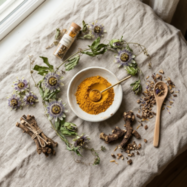 California poppy powder blended with passionflower and valerian for calm and sleep