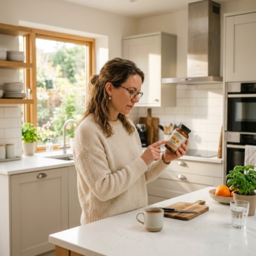 Reading a California poppy powder label to check safe usage guidelines