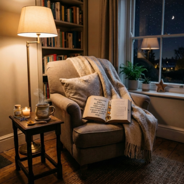 Relaxing evening routine featuring California poppy powder tea for better sleep
