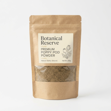 Buy poppy pods powder online — premium packaged pouch with clear product labeling