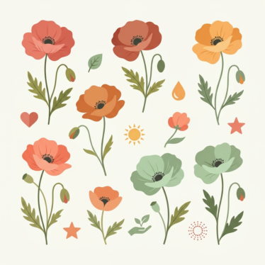 Infographic showing health benefits of poppy including bone, brain, skin, and digestion support.