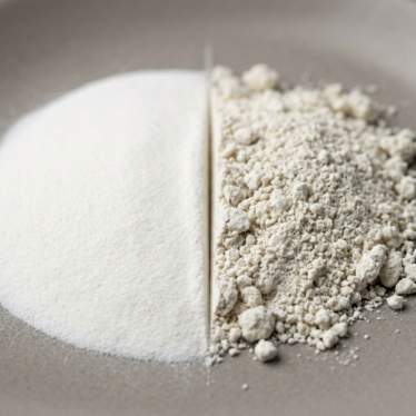 Comparison of premium real poppy powder against lower-grade powder.