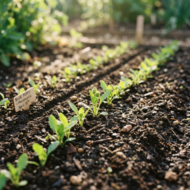 Blue poppy seeds for planting bulk germinating as evenly spaced seedlings in prepared soil.
