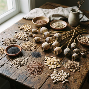premium dried seeds and dried poppy pods collection